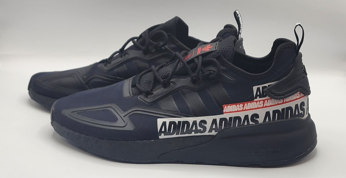 Adidas Zx 2k Boost 2.0 Running Shoes Men's Size 12 Black Blue Low