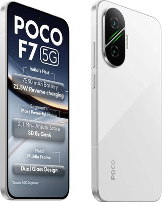 POCO F7 5G (White, 256 GB 12 GB ) 8s Gen 4 Processor NFC 6.83