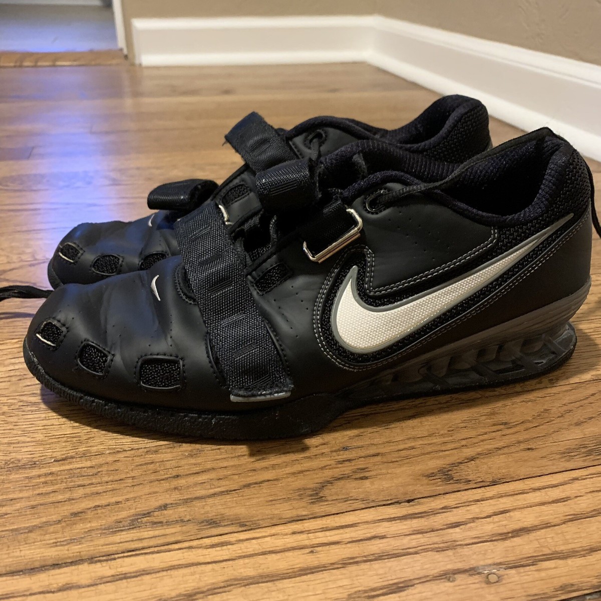 Nike Mens Romaleos 2 476927-010 Black Leather Weightlifting Shoes