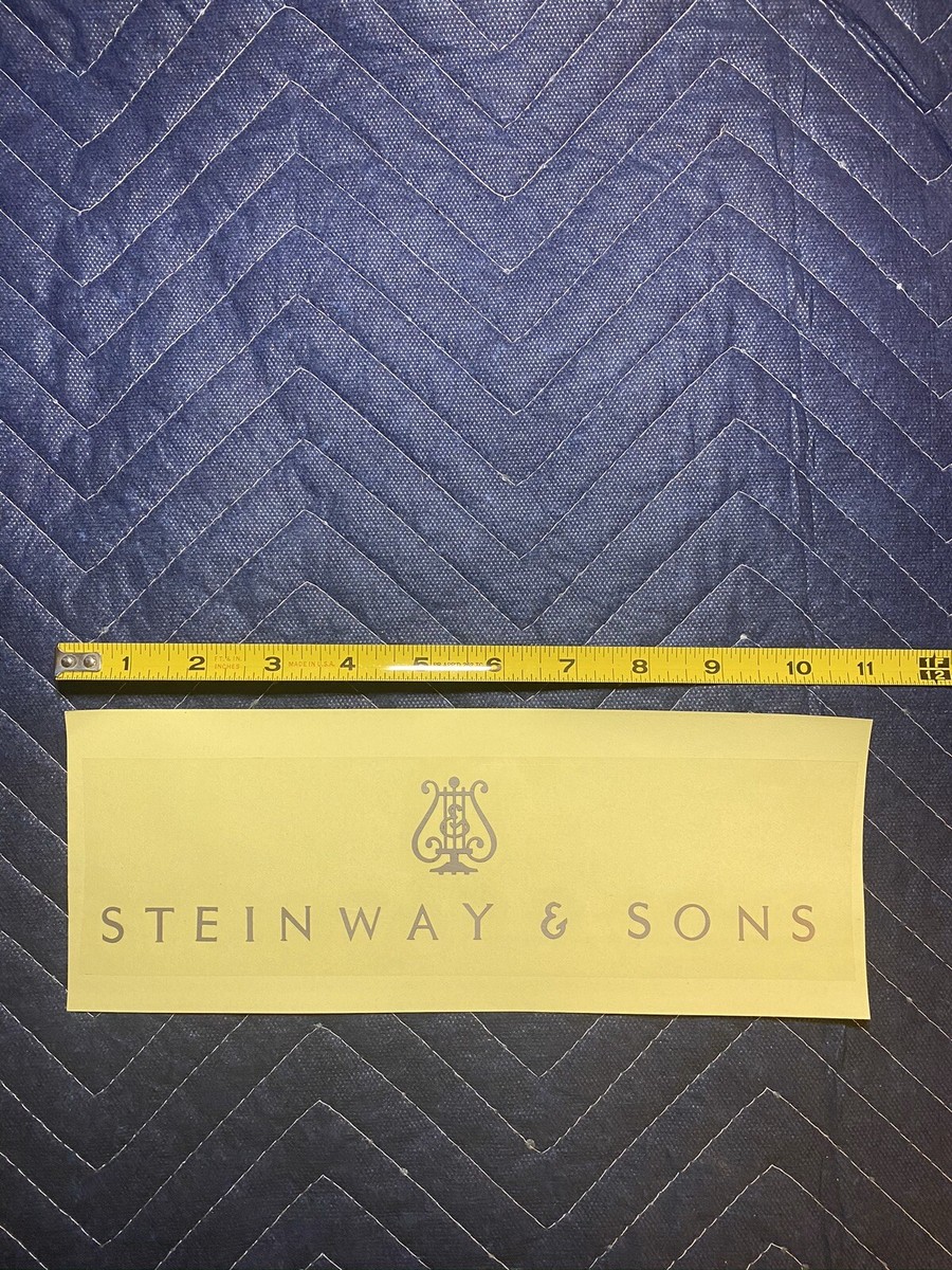 STEINWAY & SONS Grand Piano Fallboard Nickel Brass metal Decal