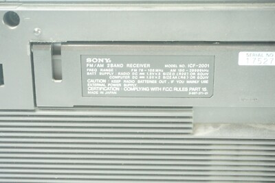 SONY ICF-2001 Vintage Radio Tuner World Band Receiver Test Works