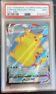 2021 Pokemon Celebrations Surfing Pikachu VMAX Full Art #009 - PSA