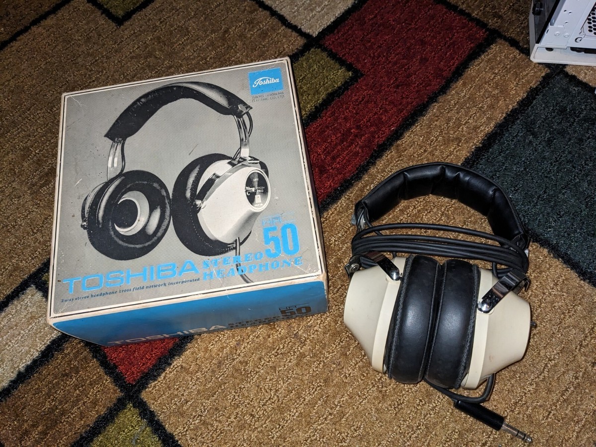Vintage Toshiba HR50 Stereo Headphones 2 Way Cross Field Network w