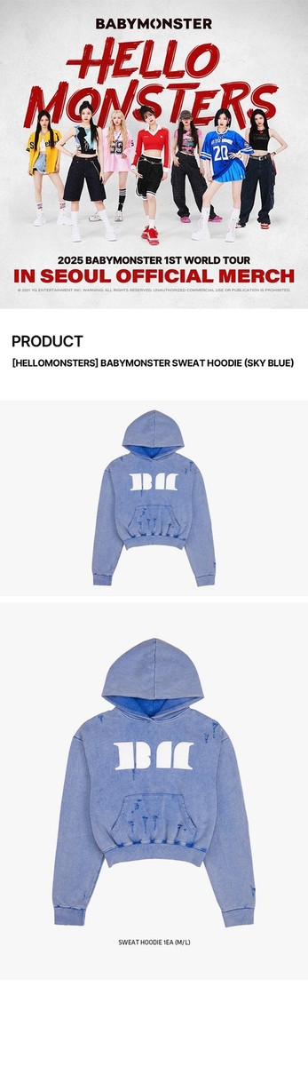 BABYMONSTER HELLOMONSTERS SWEAT HOODIE Official MD HOODIE Charcoal