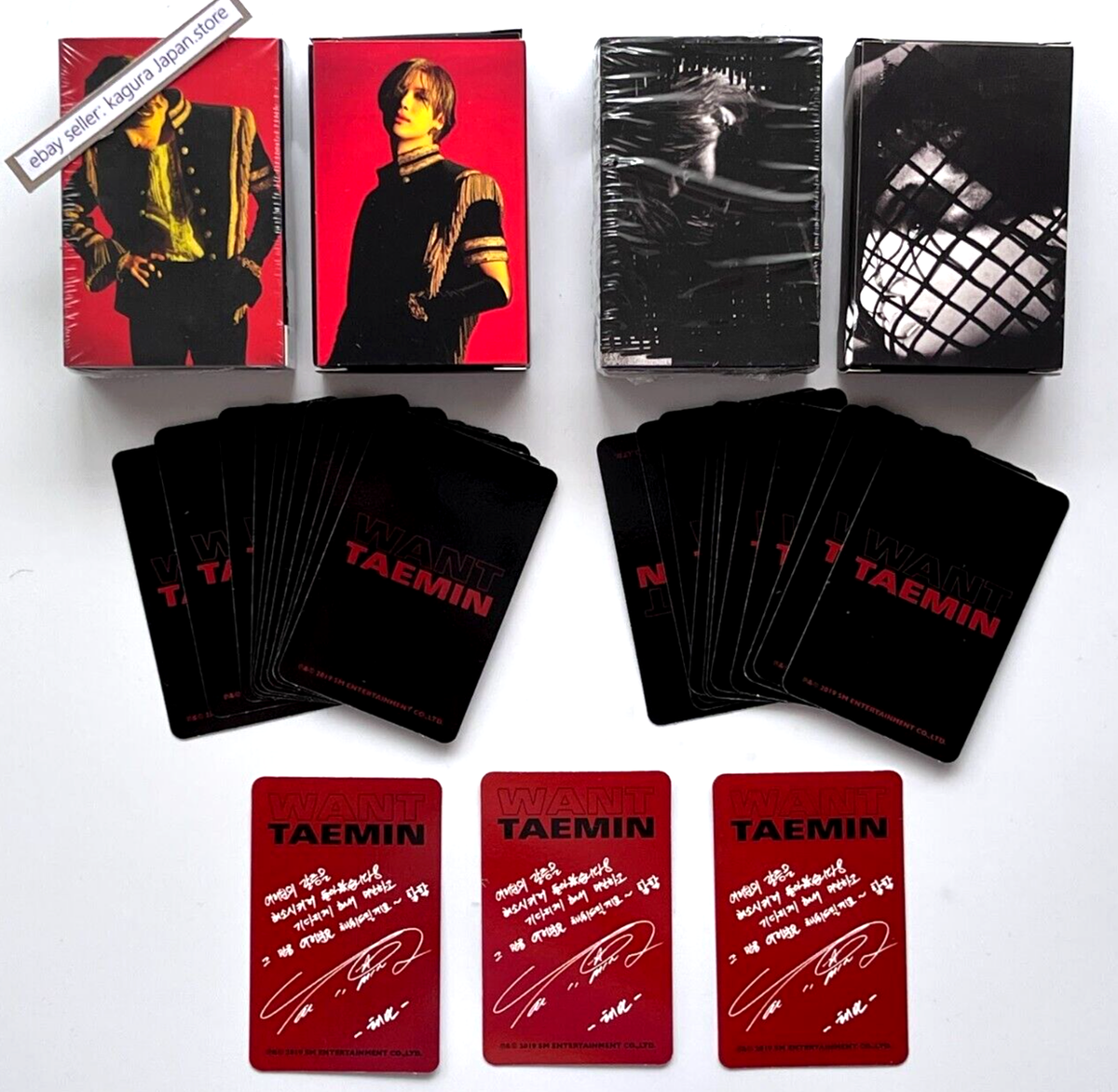 SHINee TAEMIN WANT Kihno Kit Black Red 2 Type ＆ 25 Photocards