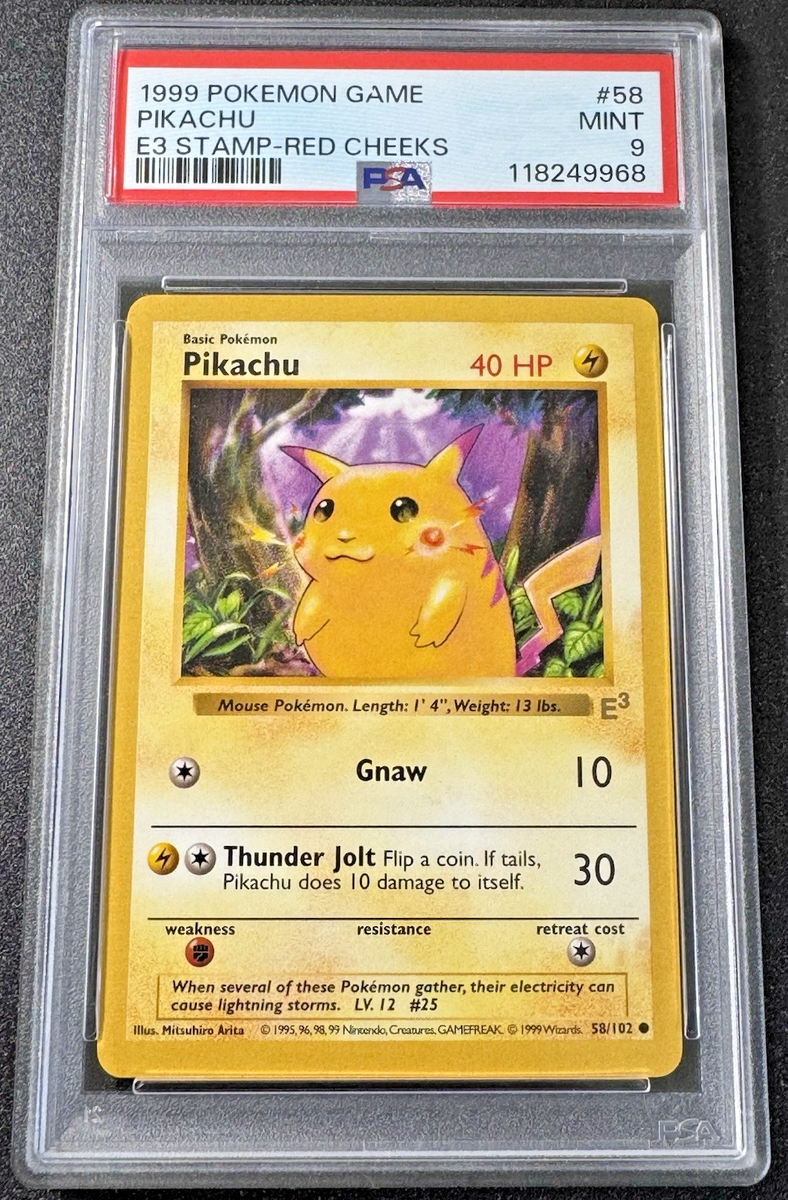 1999 Pikachu E3 Stamp Base Set 58/102 - Red Cheeks #58 Pokemon
