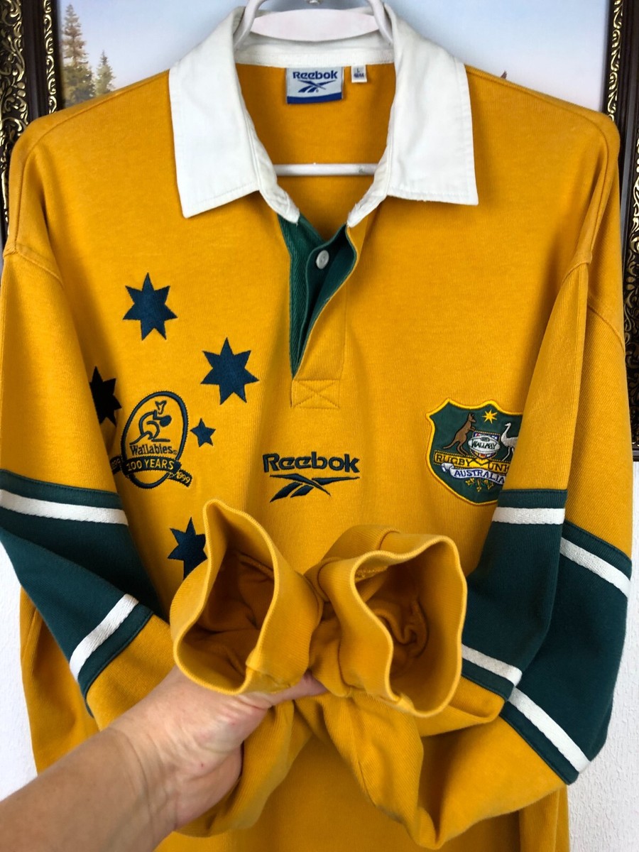 Vintage 90's Reebok Australia Wallabies Rugby Union Jersey Long