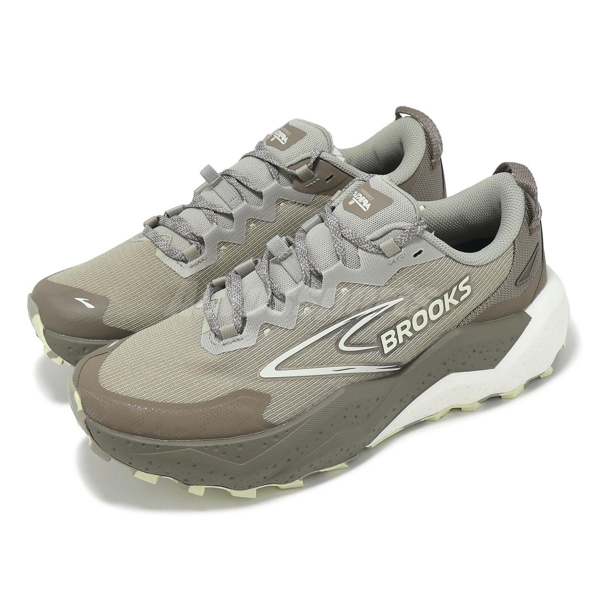 Brooks Caldera 8 London Fog Coconut Almond Men Trail Running Shoes