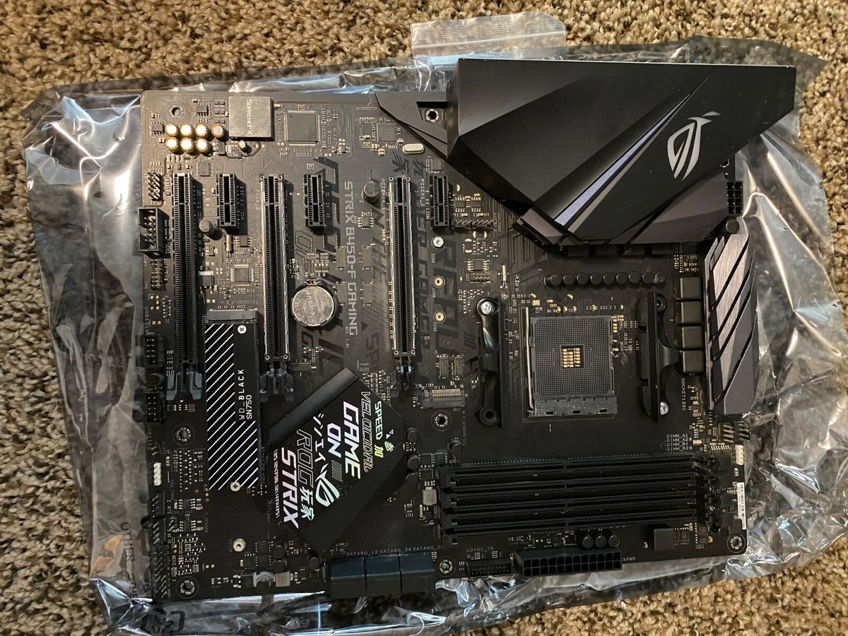 republic of gamers strix b450-f motherboard new open box