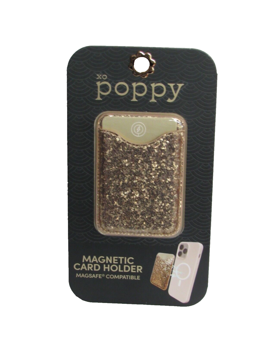 XO POPPY Magnetic Phone Card Holder WORKS w/ APPLE MAGSAFE CASE