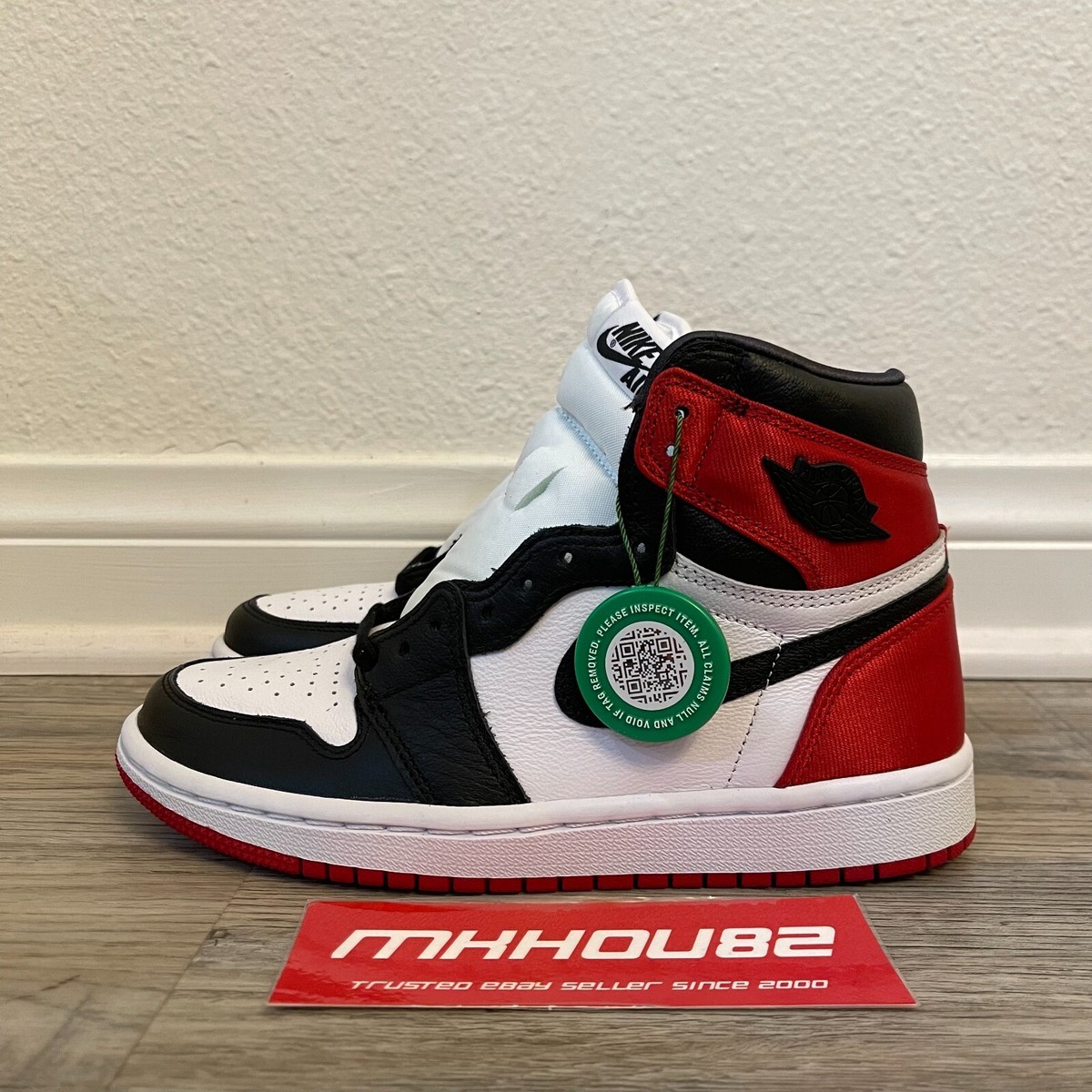 New Women's Air Jordan 1 Retro High Satin Black Toe AJ1 2019