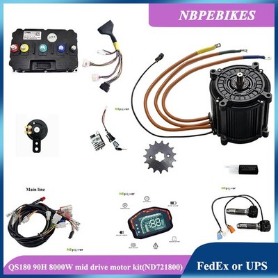 QS180 72V 90H 8000W Mid drive motor +ND721800 Fardriver controller