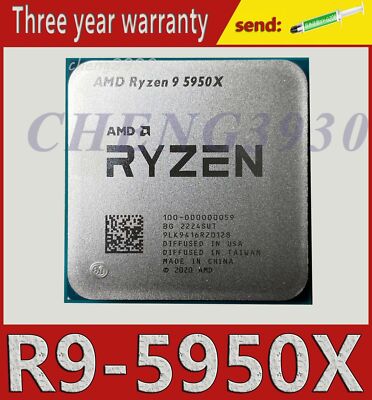 AMD Ryzen 9 5950X 3.40GHz 16-Cores 64MB 105W Socket AM4 R9 5950X
