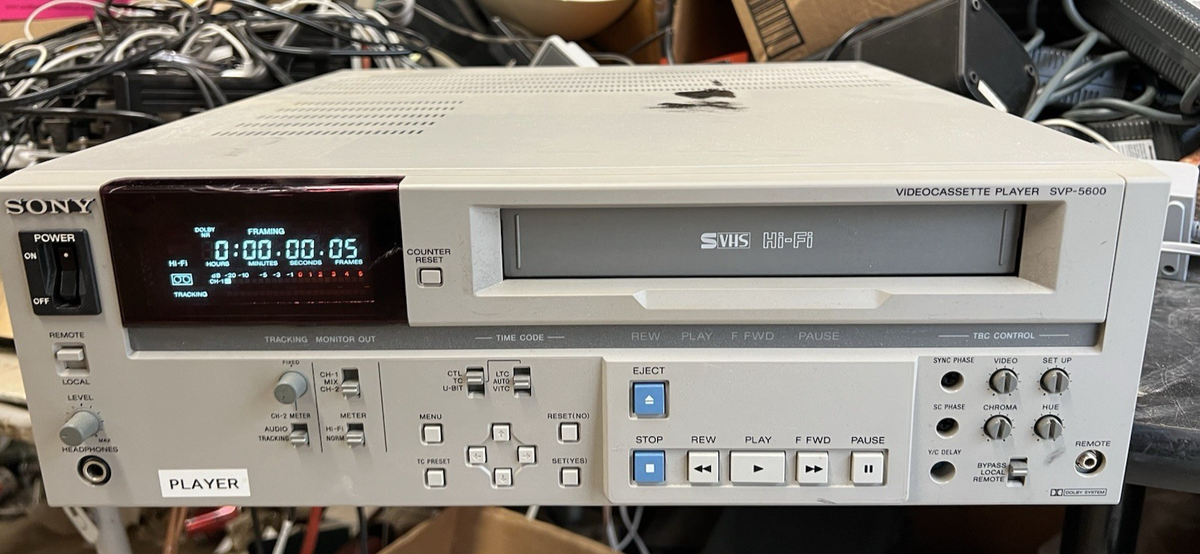 Sony SVO-5800 S-VHS Pro Editing Video Cassette Recorder, VCR