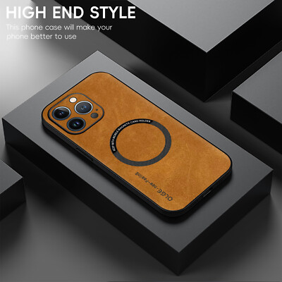 For iPhone 17 Pro Max 16e 15 14 13 12 Luxury Leather Magnetic