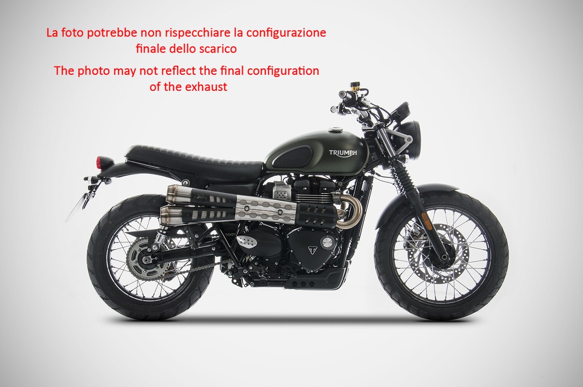 EXHAUST ZARD SIX-DAYS STEEL BLACK+SHIELD RACING TRIUMPH STREET