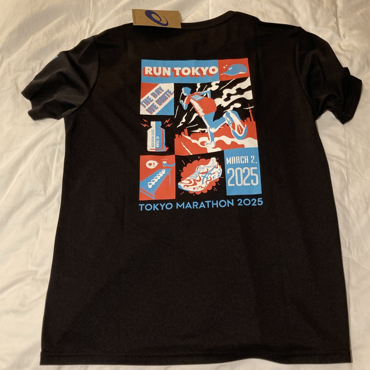 ASICS Tokyo Marathon 2025 Shirt Black Large L Souvenir Skytree