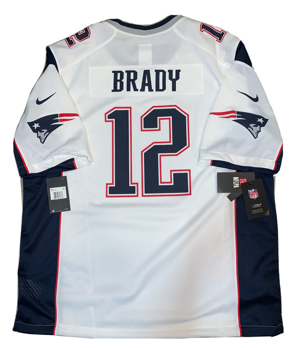 New Tom Brady Mens 2X New England Patriots Nike White Screen Game