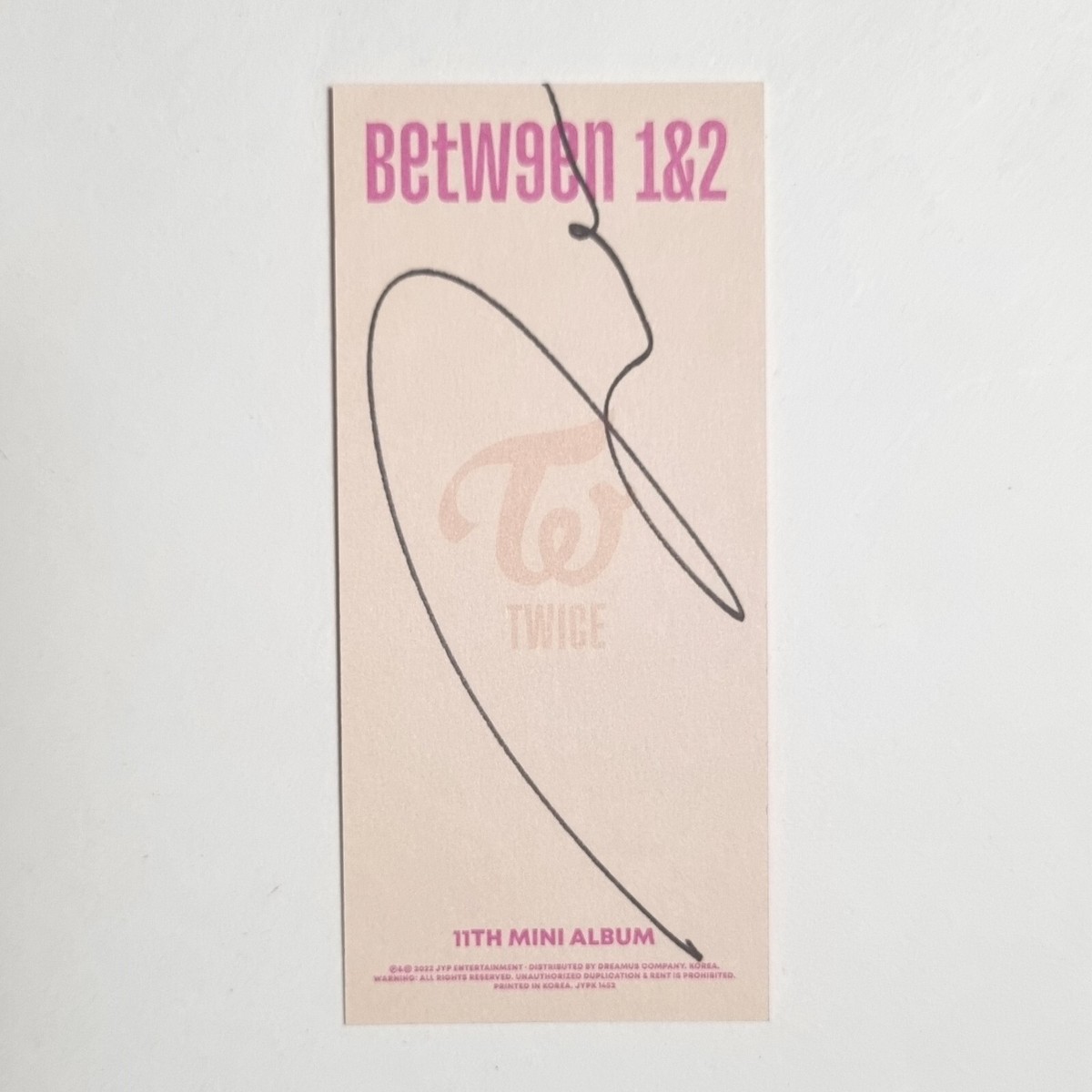 Twice 11th Mini Album Between 1&2 Hand signed Autographed Bookmark