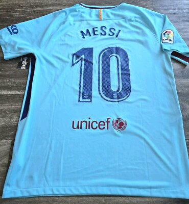 Nike FC Barcelona 2017/18 Away Messi Futbol Stadium Jersey Size XL