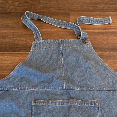 Vintage IKEA Denim Chef's Apron w/ Overall Hook BNWOT 100% Cotton