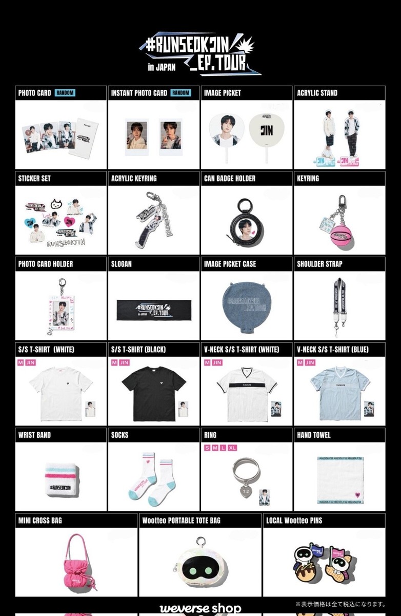 BTS JIN TOUR IN JAPAN MERCH MD RUNSEOKJIN OFFICIAL IDOL KPOP GOODS