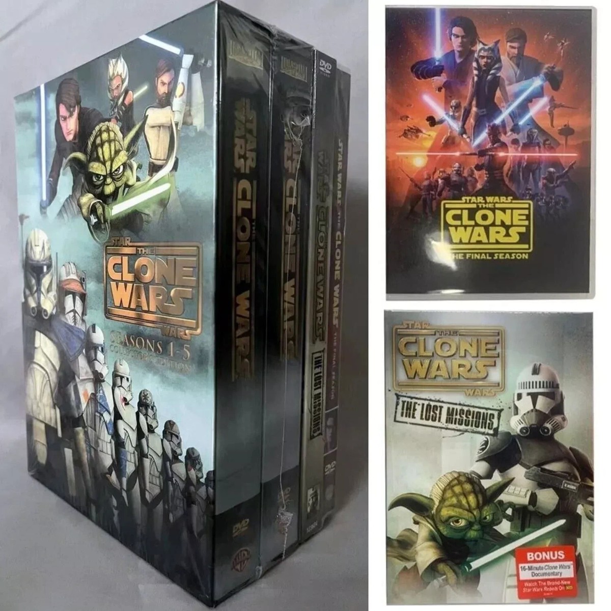 Star Wars: The Clone Wars - The Complete Seasons 1-5 (DVD, 2013