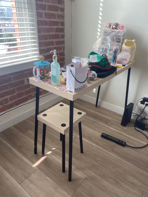 Ikea FRIDNÄS Nesting tables with stools set of 4, black/birch