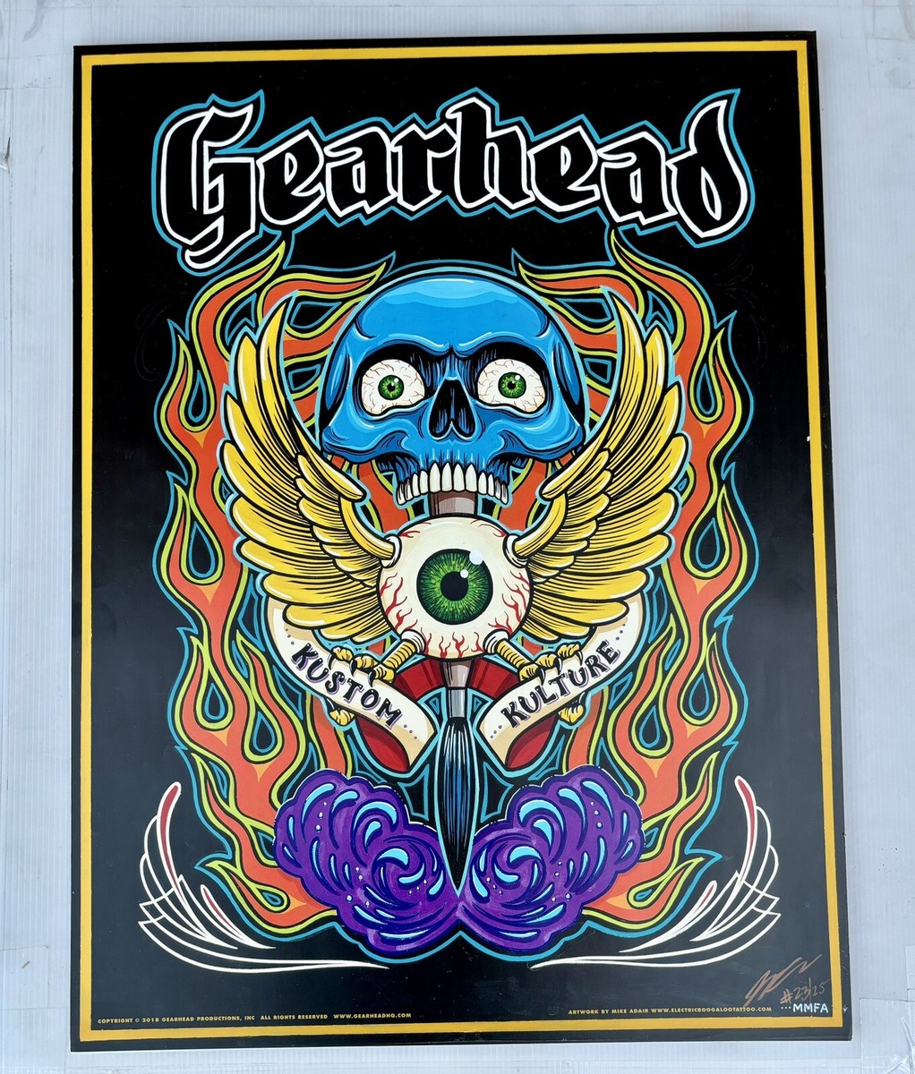 Gearhead Kustom Kulture LTD Ed Poster Signed Number Art Wild