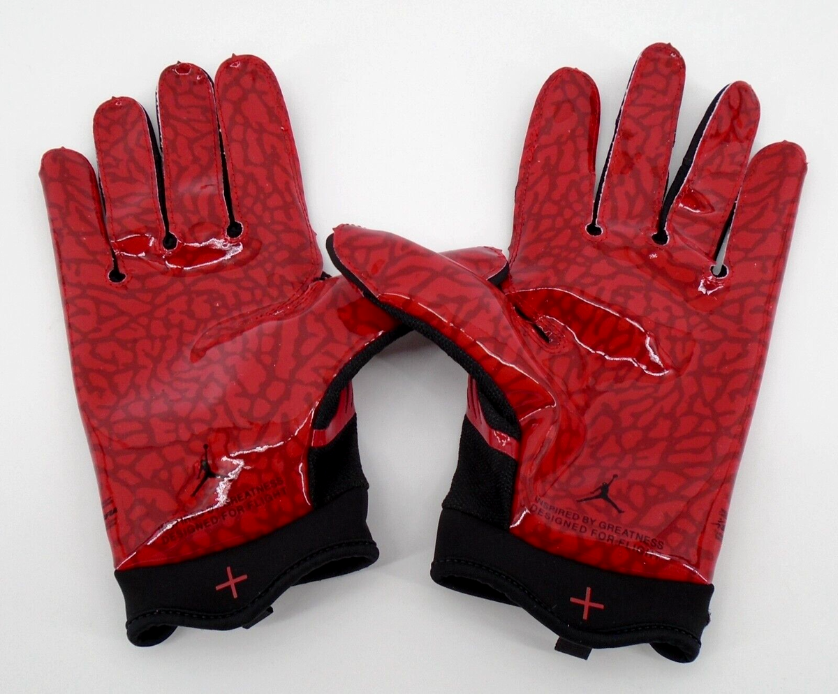 Nike Jordan Fly Lock Football Gloves Men's Medium Black/Varsity