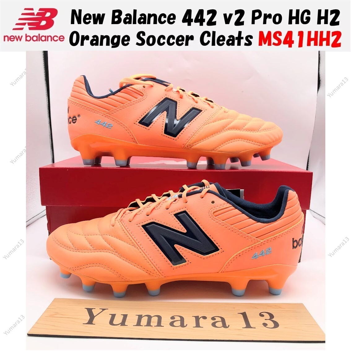 New Balance 442 v2 Pro HG H2 Orange Soccer Cleats MS41HH2 Men's