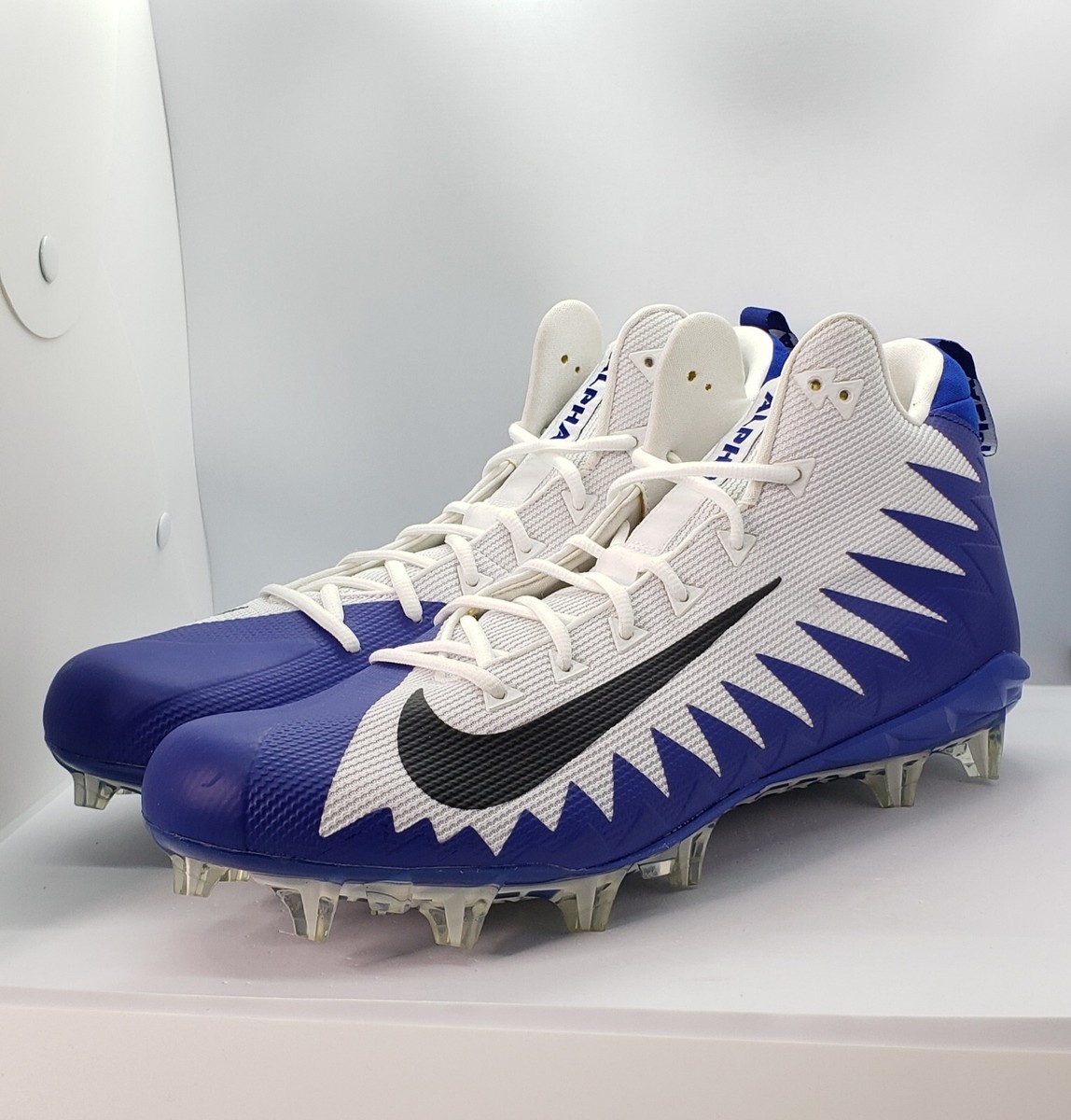 NEW Nike Alpha Menace Pro Mid TD Football Cleats AJ6604-105 Wht