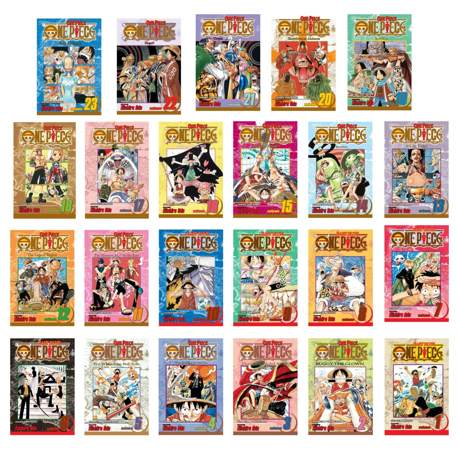 One Piece Manga Set 1 _1-23 East Blue and Baroque Works - Complete