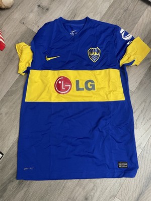 Nike Boca Juniors Soccer Jersey Adult M Navy Blue Yellow LG Blank