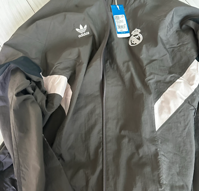 Adidas Real Madrid Originals Track Top Jacket Charcoal Grey Asian
