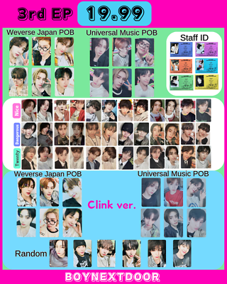 BOYNEXTDOOR 19.99 3rd EP Photo card Nice Dangerous Twenty Weverse