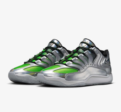 NIKE KD18 EYBL EP IF2518-001 Metallic Silver Green Strike Dark