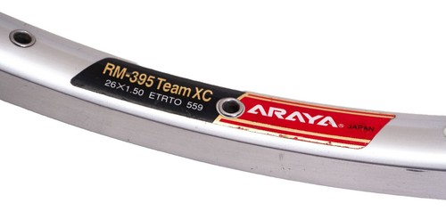 Vintage 1980's Araya RM-20 MTB 26”x1” Rim Set Hard Anodized Black