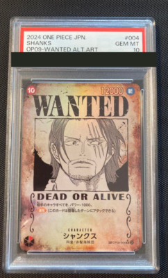 PSA 10 Shanks ONE PIECE Card OP09-004 Wanted Emperors in the New