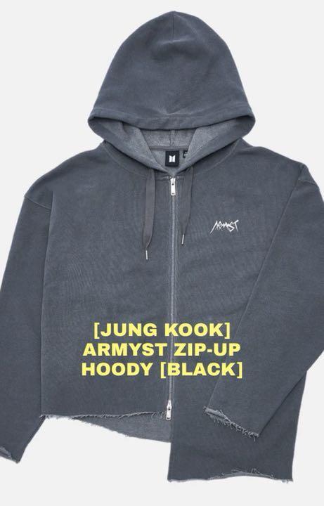 BTS Jungkook Model ARMYST Zip-Up Hoody Black Color Artist Made