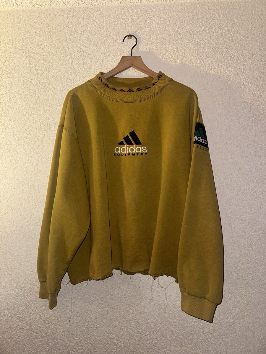 Vintage 90s Adidas Equipment Mustard Yellow Custom Cut Crop