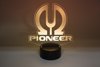 Pioneer Stereo Vintage Logo LED Edge Lit Light Up Sign W/ 16 Color