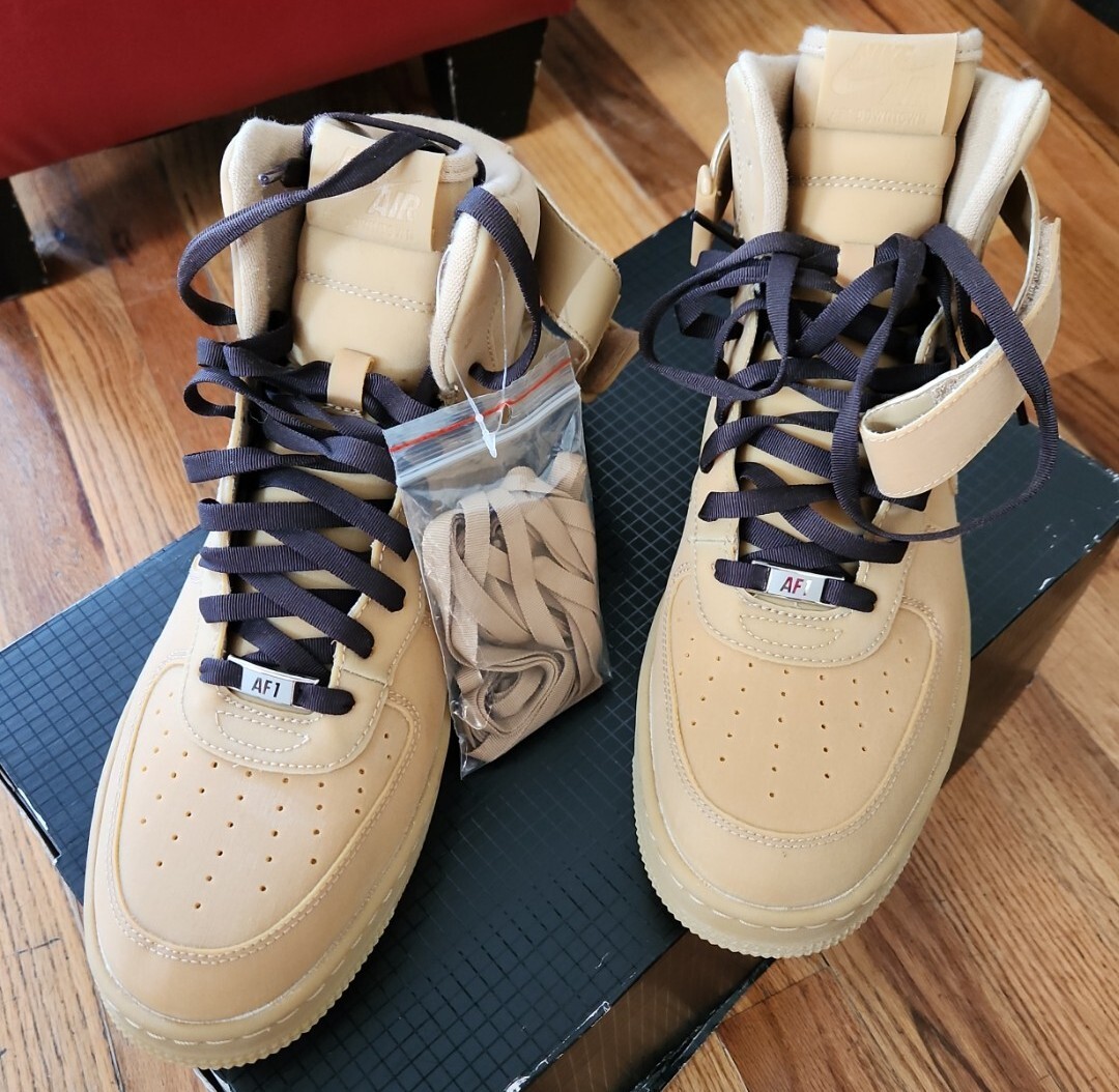 NEW NIKE MEN AF1 DOWNTOWN HI GUM LW QS GUM BOOTS SIZE 9.5 VINTAGE