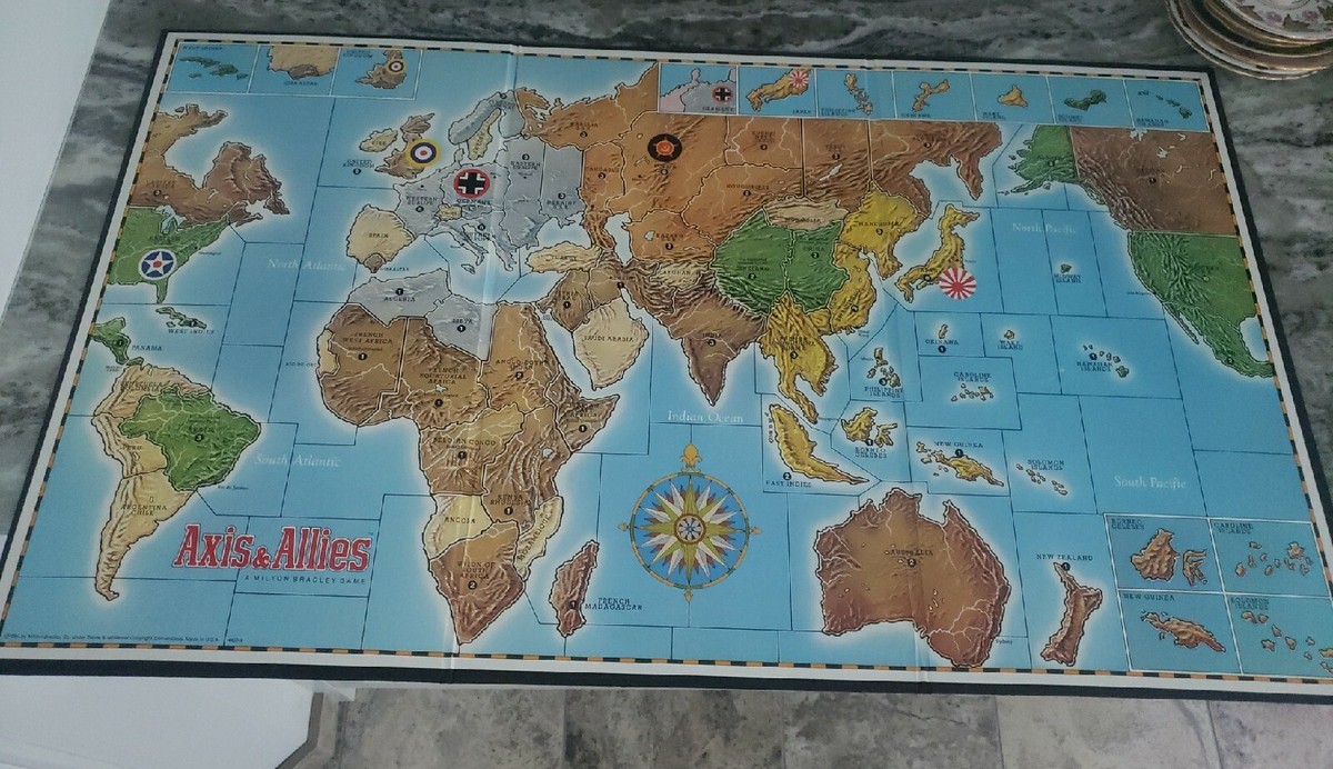 Original 1984 Axis & Allies Replacement Board Map Gamemaster 4423