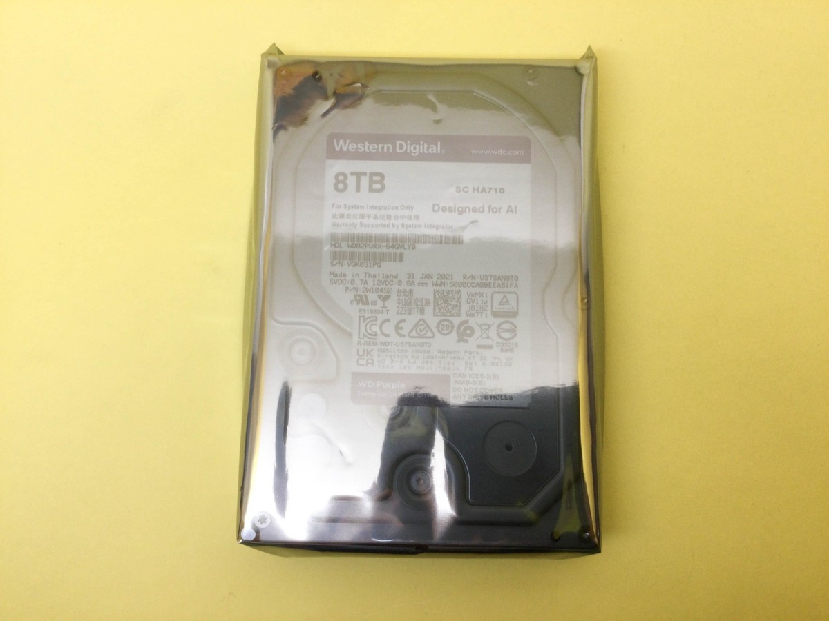 WD Purple 8TB 7.2K SATA 6Gb/s 3.5in Surveillance HDD WD82PURX | eBay