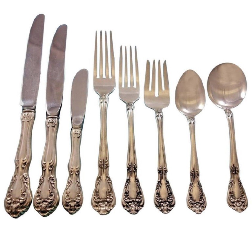 Chateau Rose by Alvin Sterling Silver Flatware Set for 8 Dinner