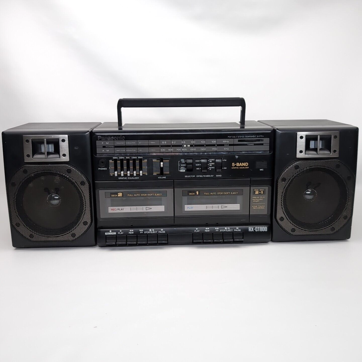 Vintage Panasonic RX-CT800 Stereo Dual Cassette AM/FM Boombox