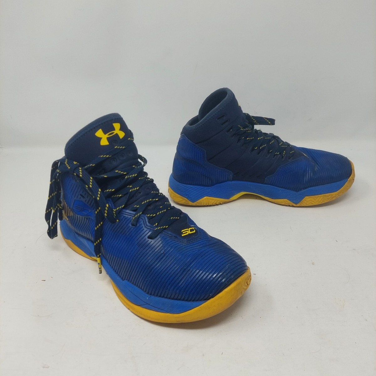 Under Armour Curry 2.5 Dub Nation Blue Yellow Hightop Sneakers