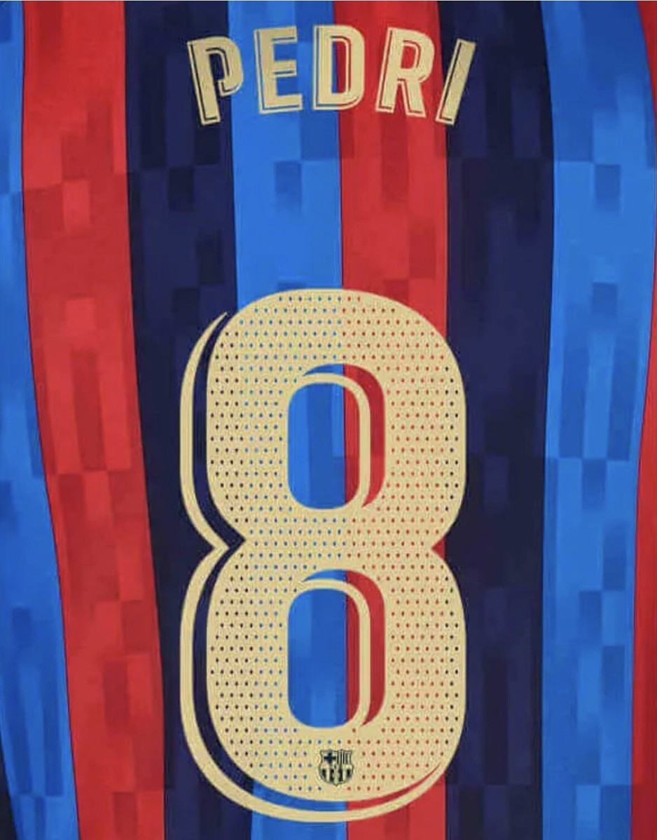 FC Barcelona Pedri 8 Home Kit 22-23 Authentic Soccer Name Set | eBay