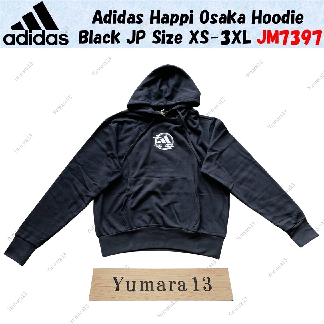 Adidas Happi Osaka Hoodie Black JP Size XS-3XL JM7397 Japan Size